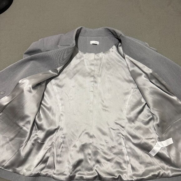 LILYSILK Gray Double Breasted Blazer Gold Buttons Women’s XL Silk Lined - Picture 6 of 9